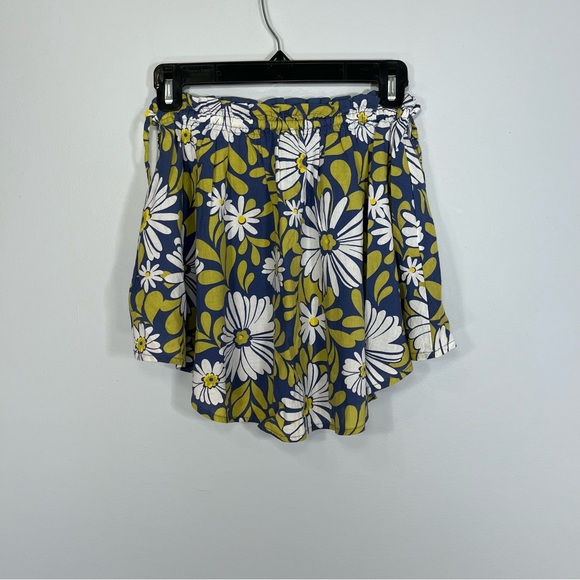 Aerie Skirt Womens Extra Small Blue Green Floral Mini Skirt Lined Elastic Waist - Picture 2 of 7